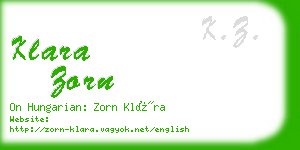 klara zorn business card